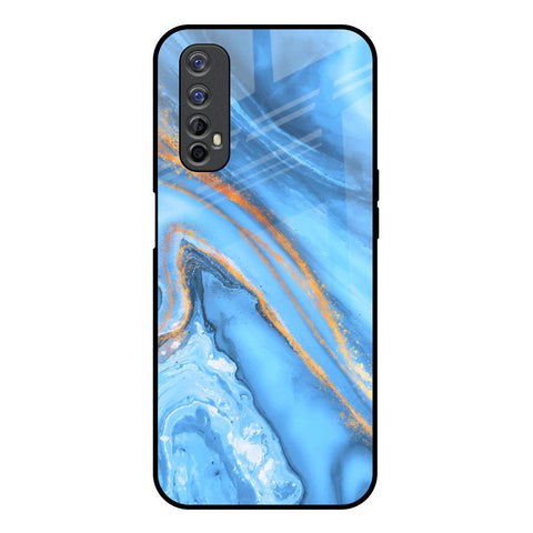 Vibrant Blue Marble Realme 7 Glass Back Cover Online