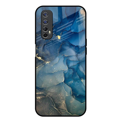 Blue Cool Marble Realme 7 Glass Back Cover Online