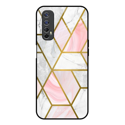Geometrical Marble Realme 7 Glass Back Cover Online