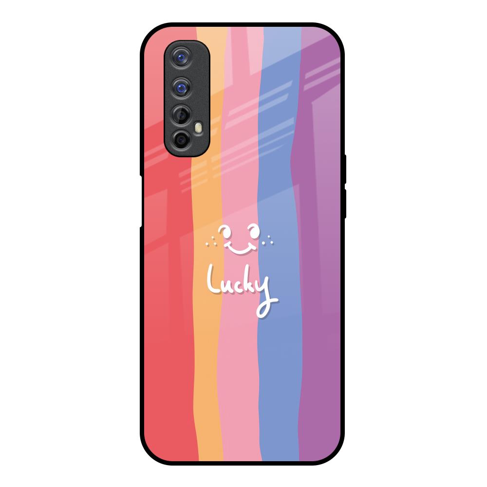 Lucky Abstract Realme 7 Glass Back Cover Online
