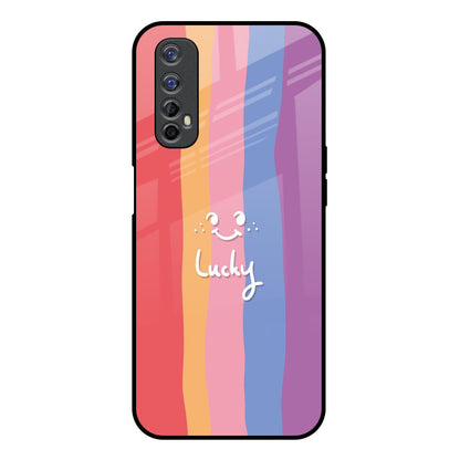 Lucky Abstract Realme 7 Glass Back Cover Online