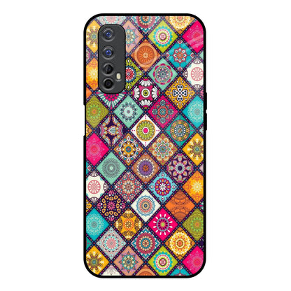 Multicolor Mandala Realme 7 Glass Back Cover Online