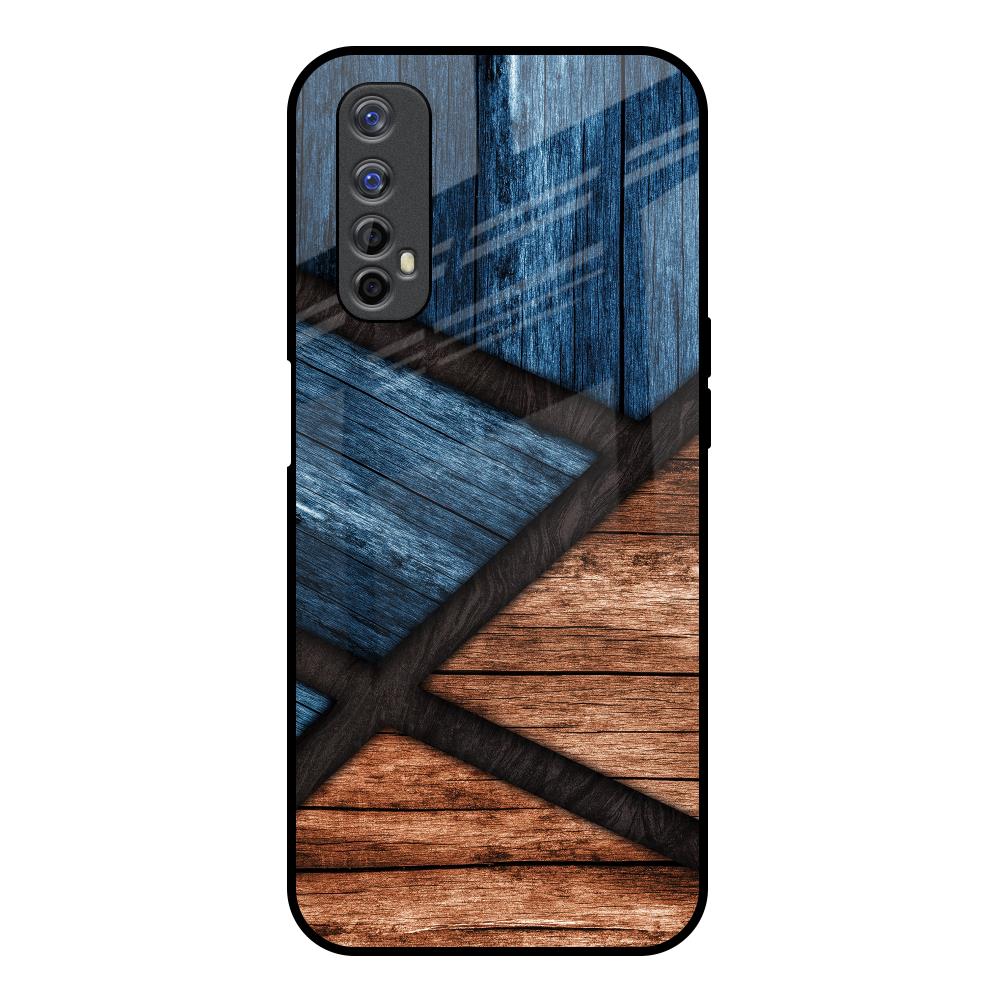 Wooden Tiles Realme 7 Glass Back Cover Online
