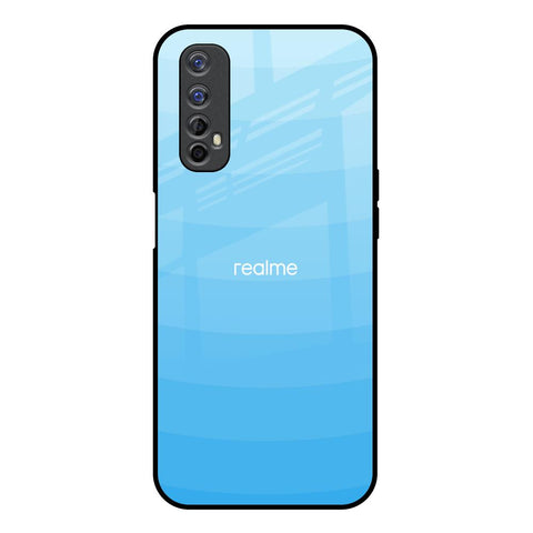 Wavy Blue Pattern Realme 7 Glass Back Cover Online