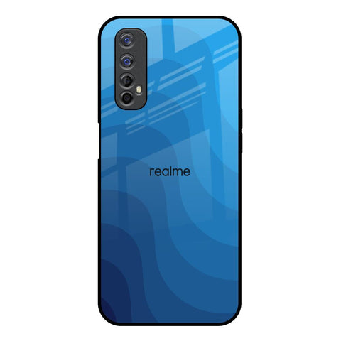 Blue Wave Abstract Realme 7 Glass Back Cover Online