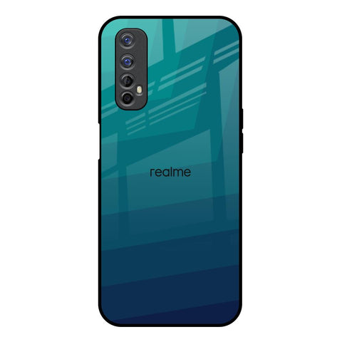 Green Triangle Pattern Realme 7 Glass Back Cover Online