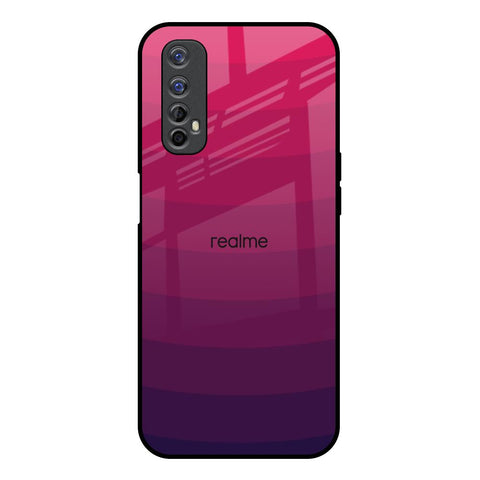 Wavy Pink Pattern Realme 7 Glass Back Cover Online