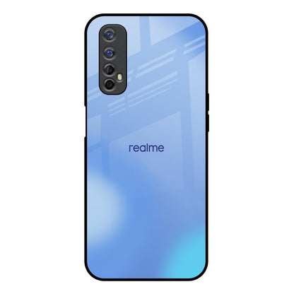 Vibrant Blue Texture Realme 7 Glass Back Cover Online