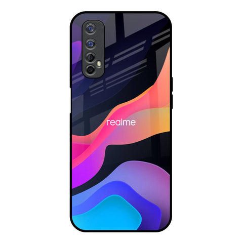 Colorful Fluid Realme 7 Glass Back Cover Online