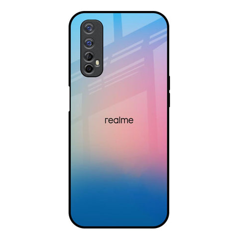 Blue & Pink Ombre Realme 7 Glass Back Cover Online