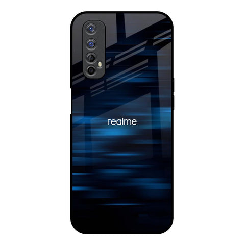 Blue Rough Abstract Realme 7 Glass Back Cover Online