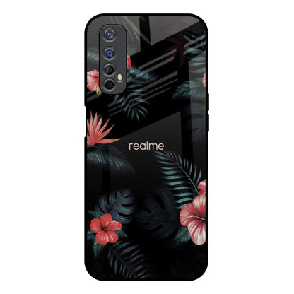 Tropical Art Flower Realme 7 Glass Back Cover Online