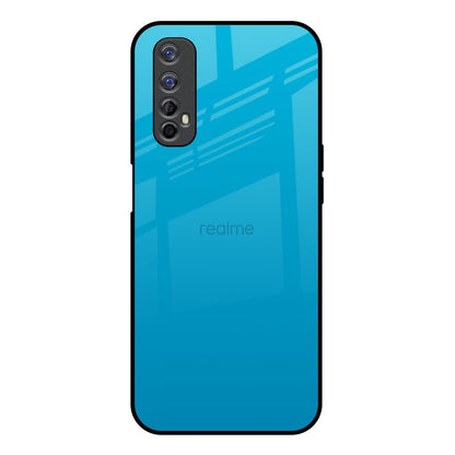 Blue Aqua Realme 7 Glass Back Cover Online