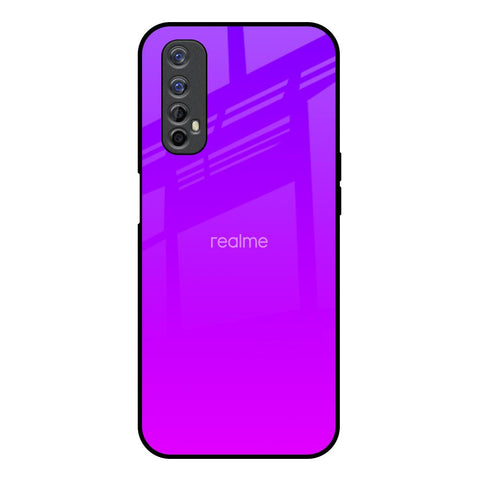 Purple Pink Realme 7 Glass Back Cover Online