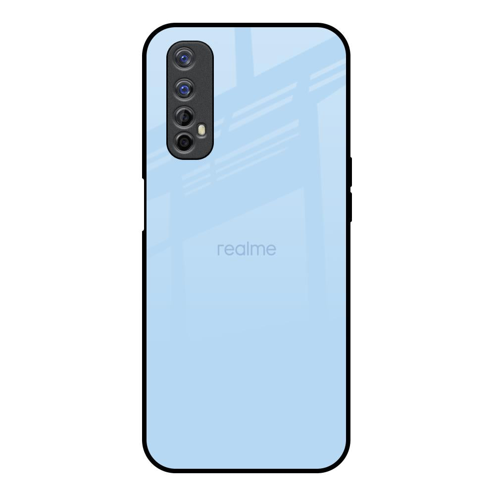 Pastel Sky Blue Realme 7 Glass Back Cover Online