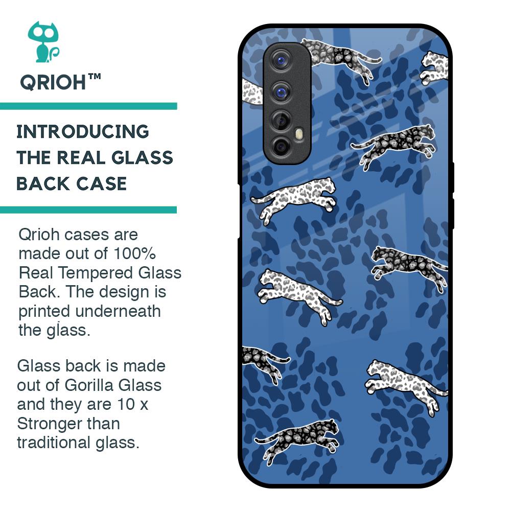 Blue Cheetah Glass Case for Realme 7