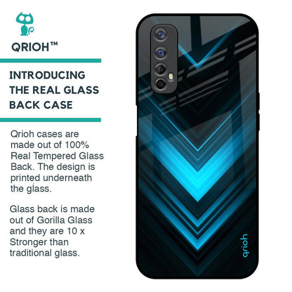 Vertical Blue Arrow Glass Case For Realme 7