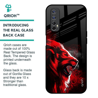 Red Angry Lion Glass Case for Realme 7