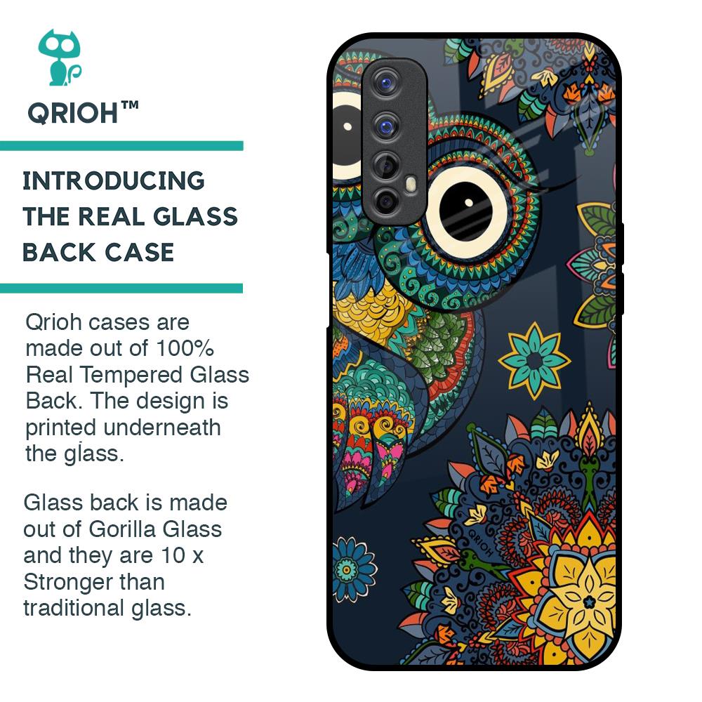 Owl Art Glass Case for Realme 7