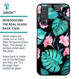 Tropical Leaves & Pink Flowers Glass Case for Realme 7