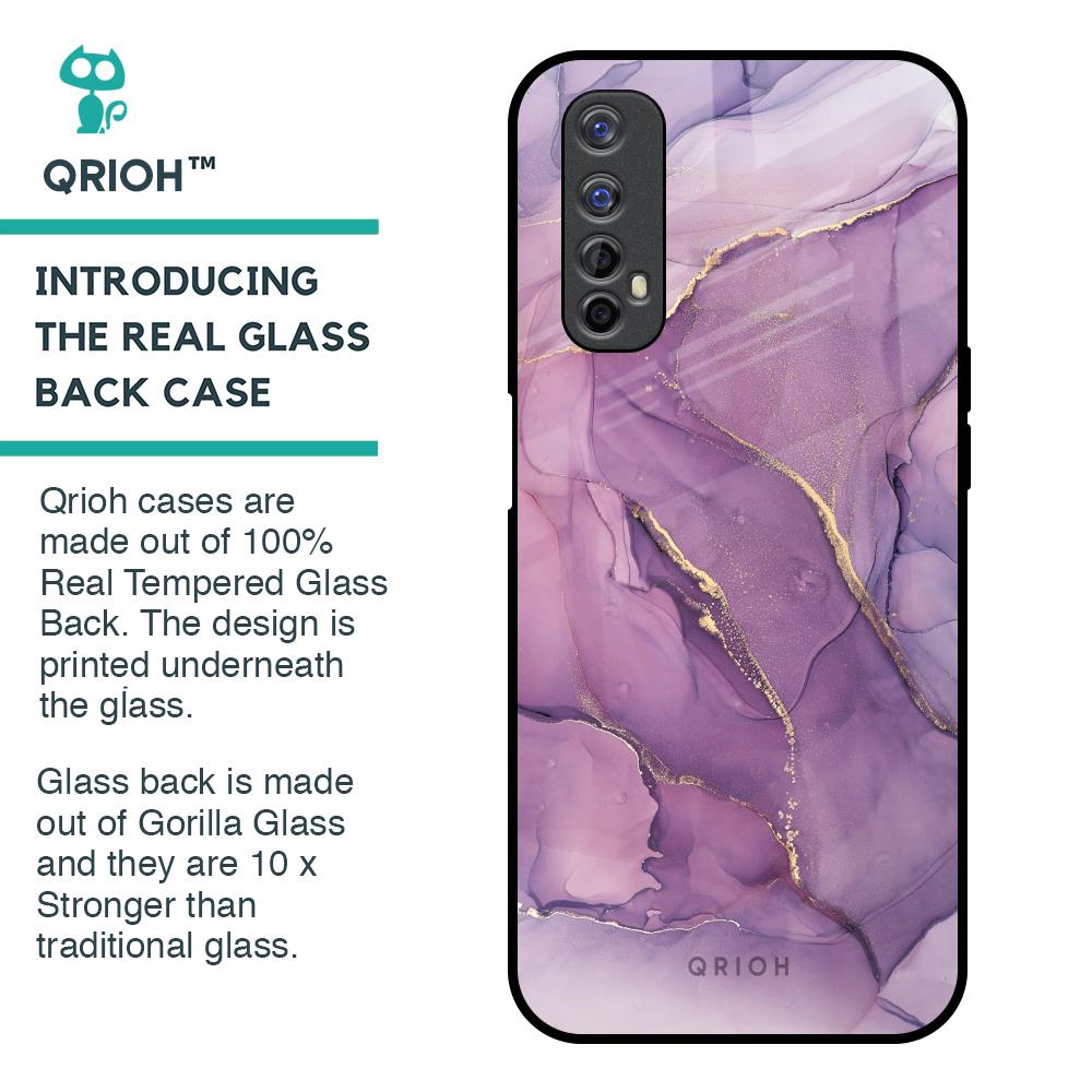 Purple Gold Marble Glass Case for Realme 7