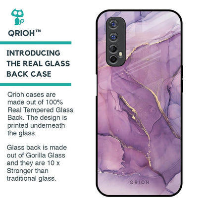 Purple Gold Marble Glass Case for Realme 7