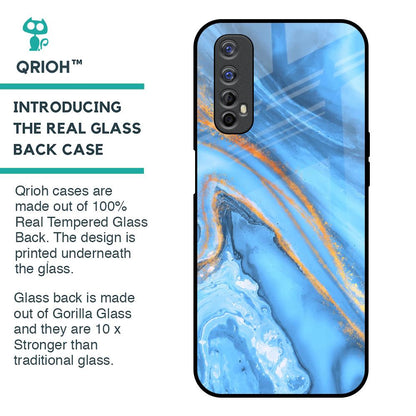 Vibrant Blue Marble Glass Case for Realme 7