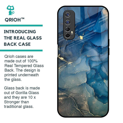 Blue Cool Marble Glass Case for Realme 7