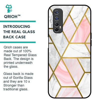 Geometrical Marble Glass Case for Realme 7