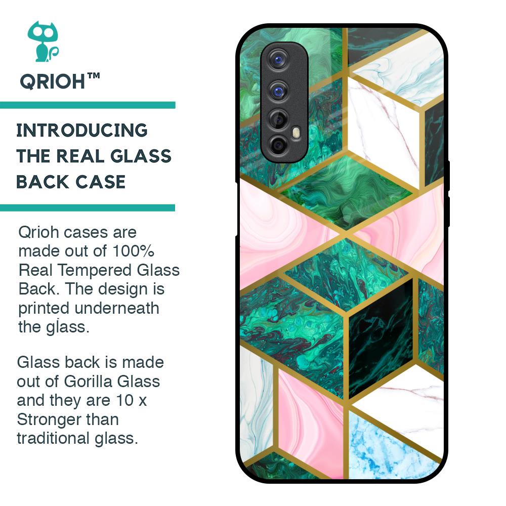 Seamless Green Marble Glass Case for Realme 7