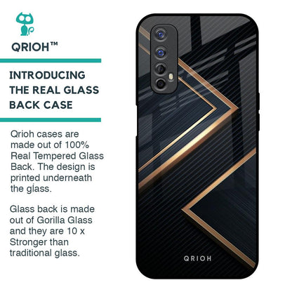 Sleek Golden & Navy Glass Case for Realme 7