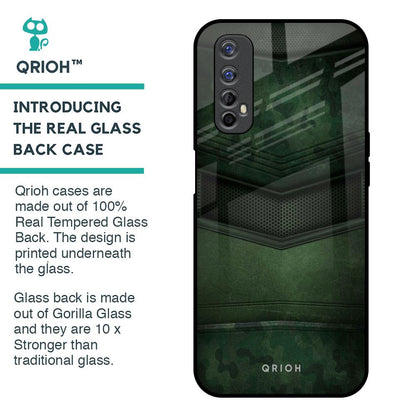 Green Leather Glass Case for Realme 7