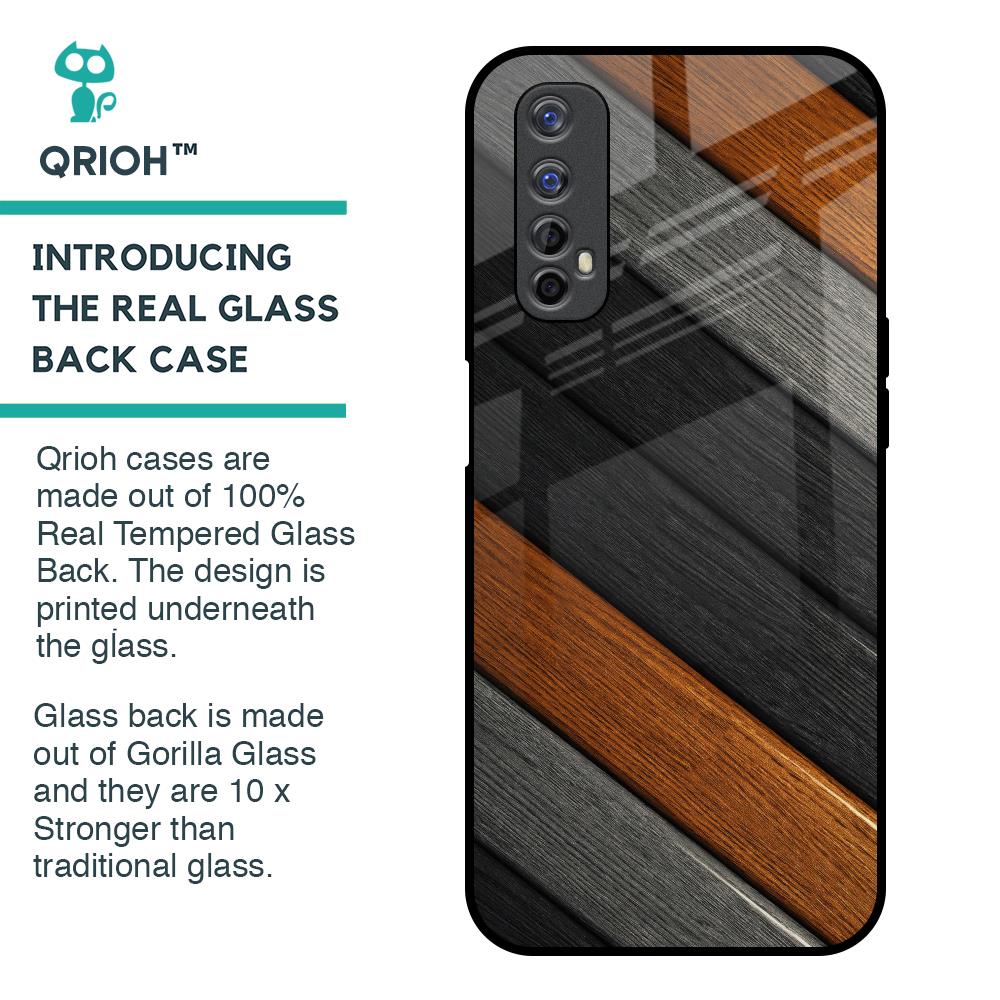 Tri Color Wood Glass Case for Realme 7