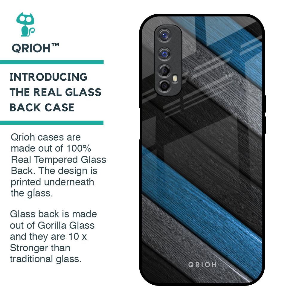 Multicolor Wooden Effect Glass Case for Realme 7