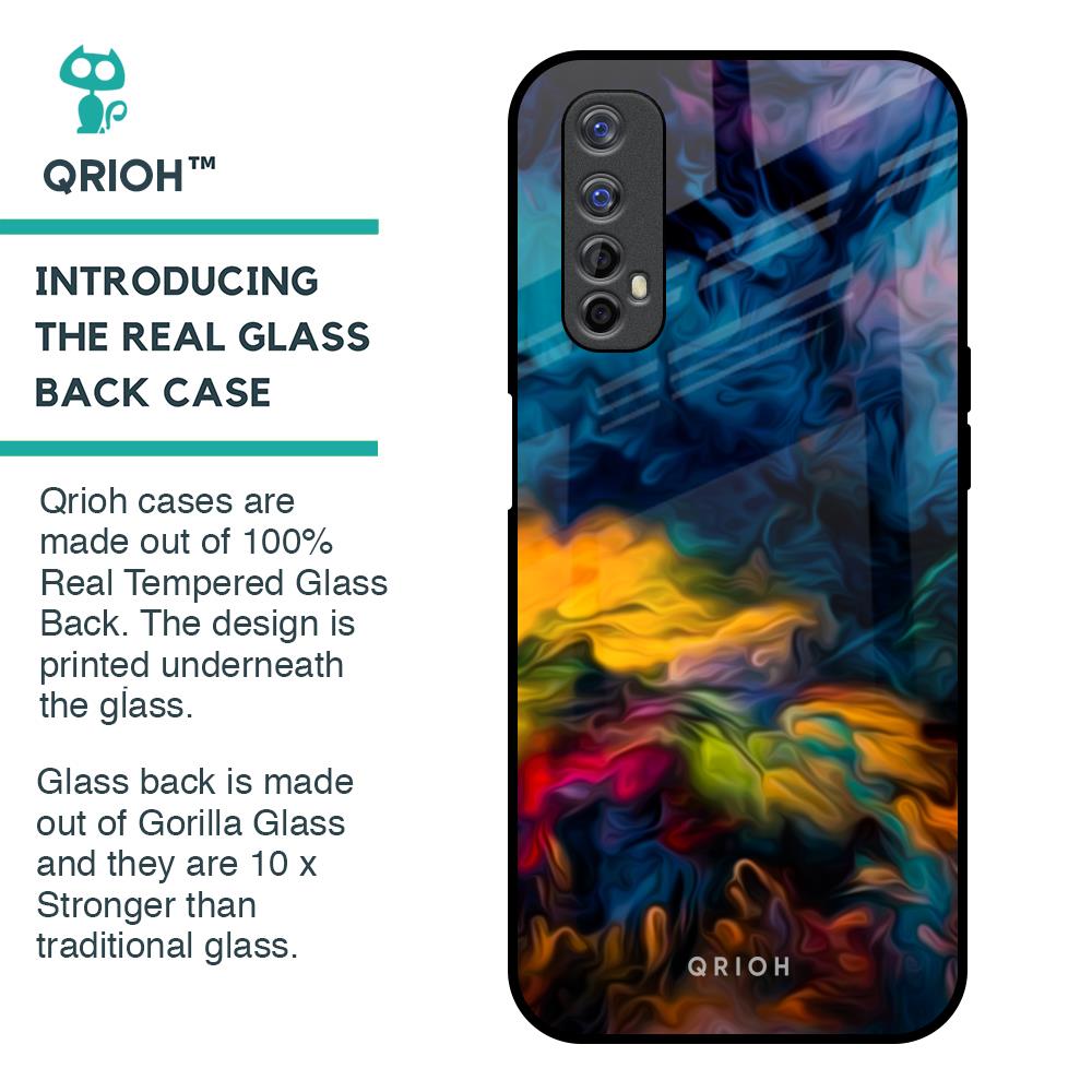 Multicolor Oil Painting Glass Case for Realme 7
