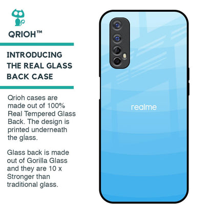 Wavy Blue Pattern Glass Case for Realme 7