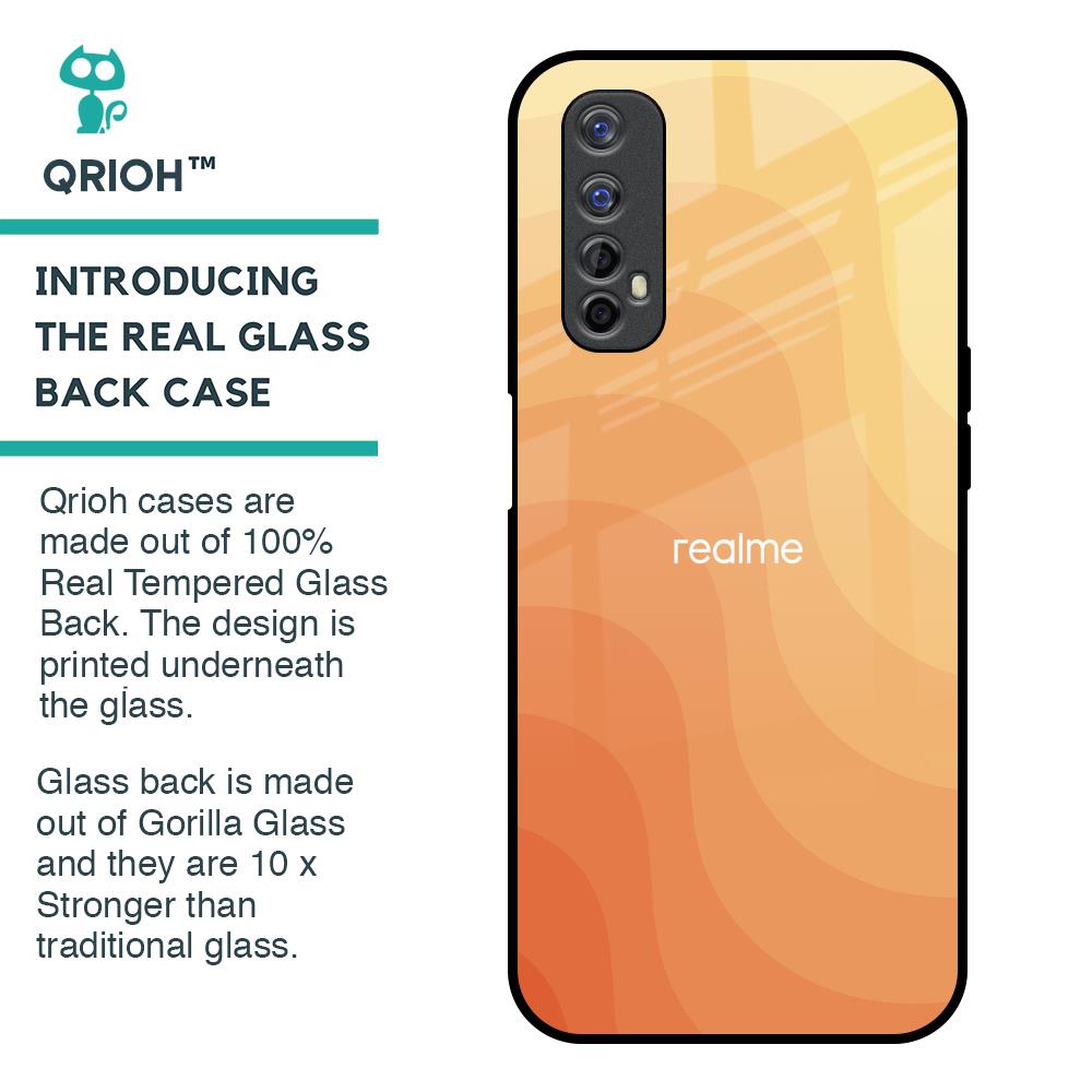 Orange Curve Pattern Glass Case for Realme 7