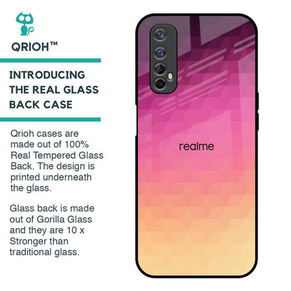 Geometric Pink Diamond Glass Case for Realme 7