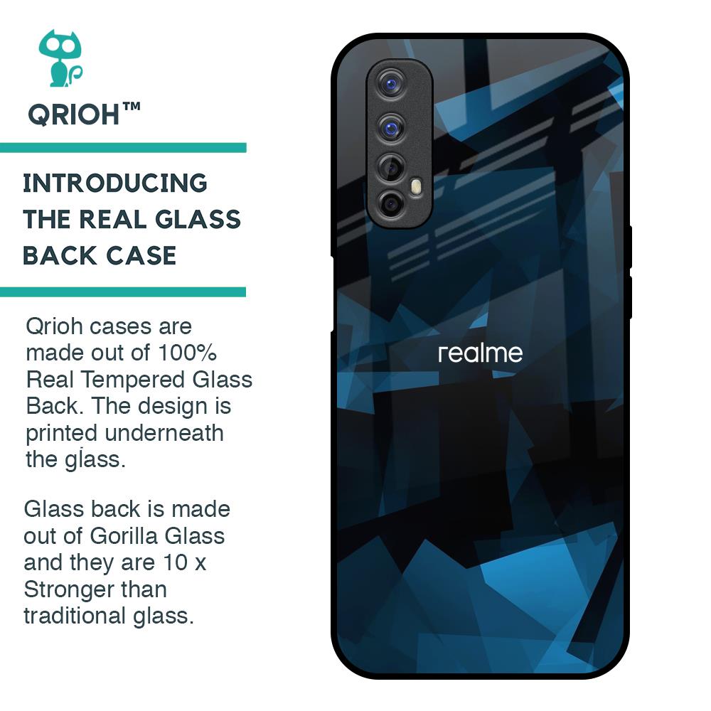 Polygonal Blue Box Glass Case For Realme 7