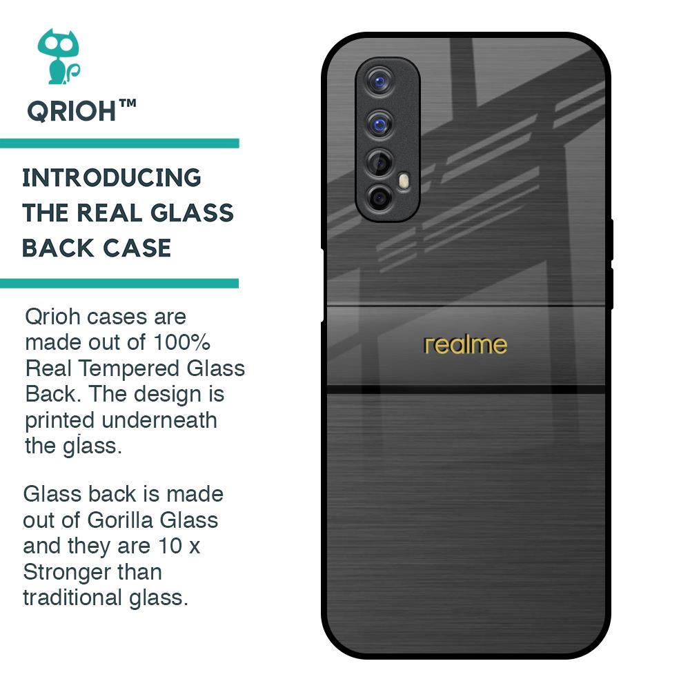Grey Metallic Glass Case For Realme 7