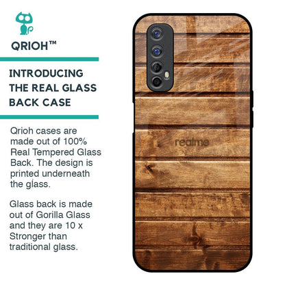Wooden Planks Glass Case for Realme 7