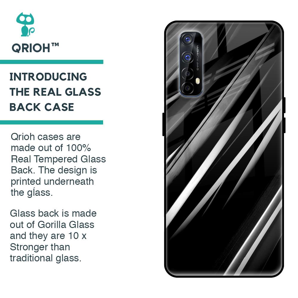Black & Grey Gradient Glass Case For Realme 7