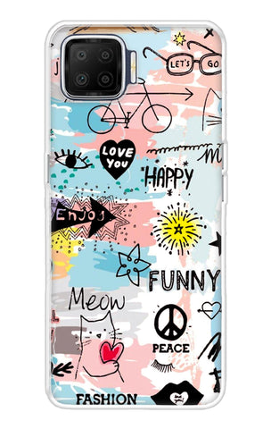Happy Doodle Oppo F17 Back Cover