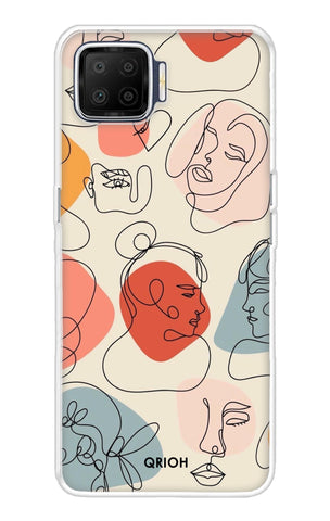 Abstract Faces Oppo F17 Back Cover