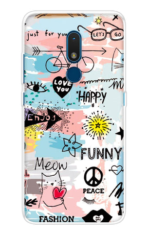 Happy Doodle Nokia C3 Back Cover