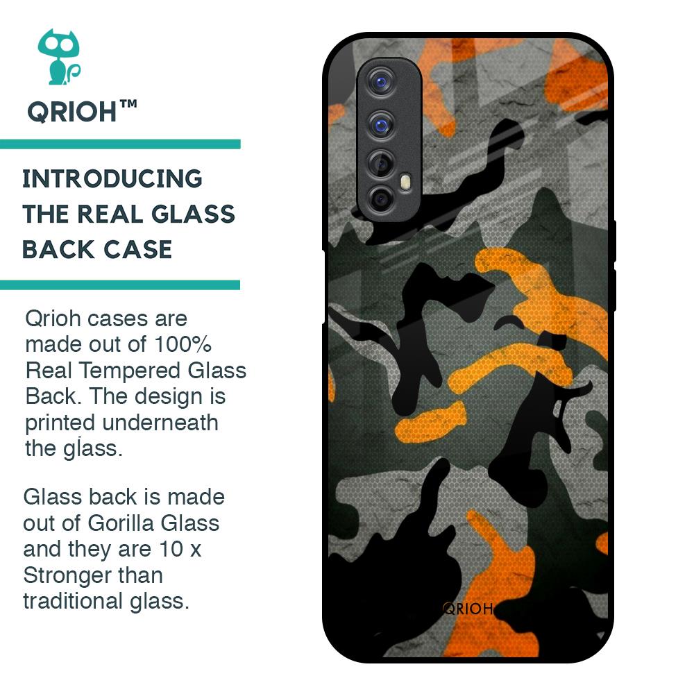 Camouflage Orange Glass Case For Realme Narzo 20 Pro