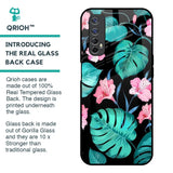 Tropical Leaves & Pink Flowers Glass Case for Realme Narzo 20 Pro