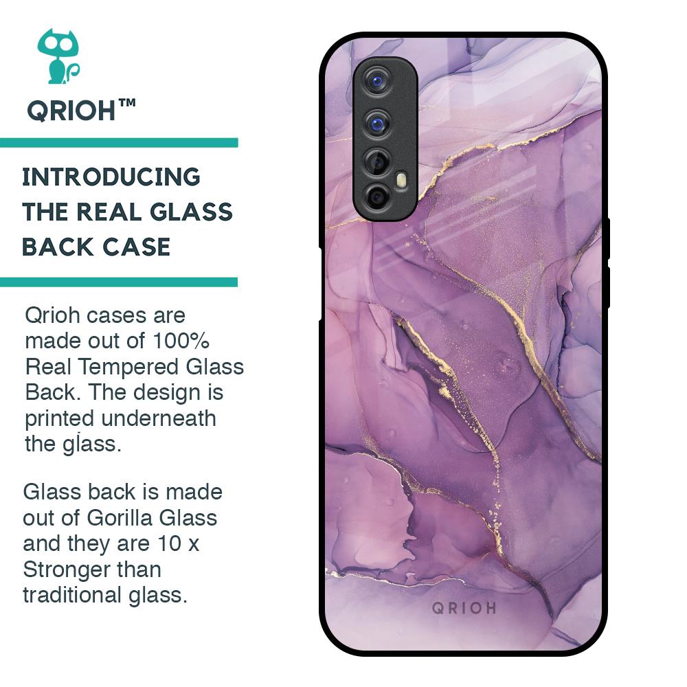 Purple Gold Marble Glass Case for Realme Narzo 20 Pro