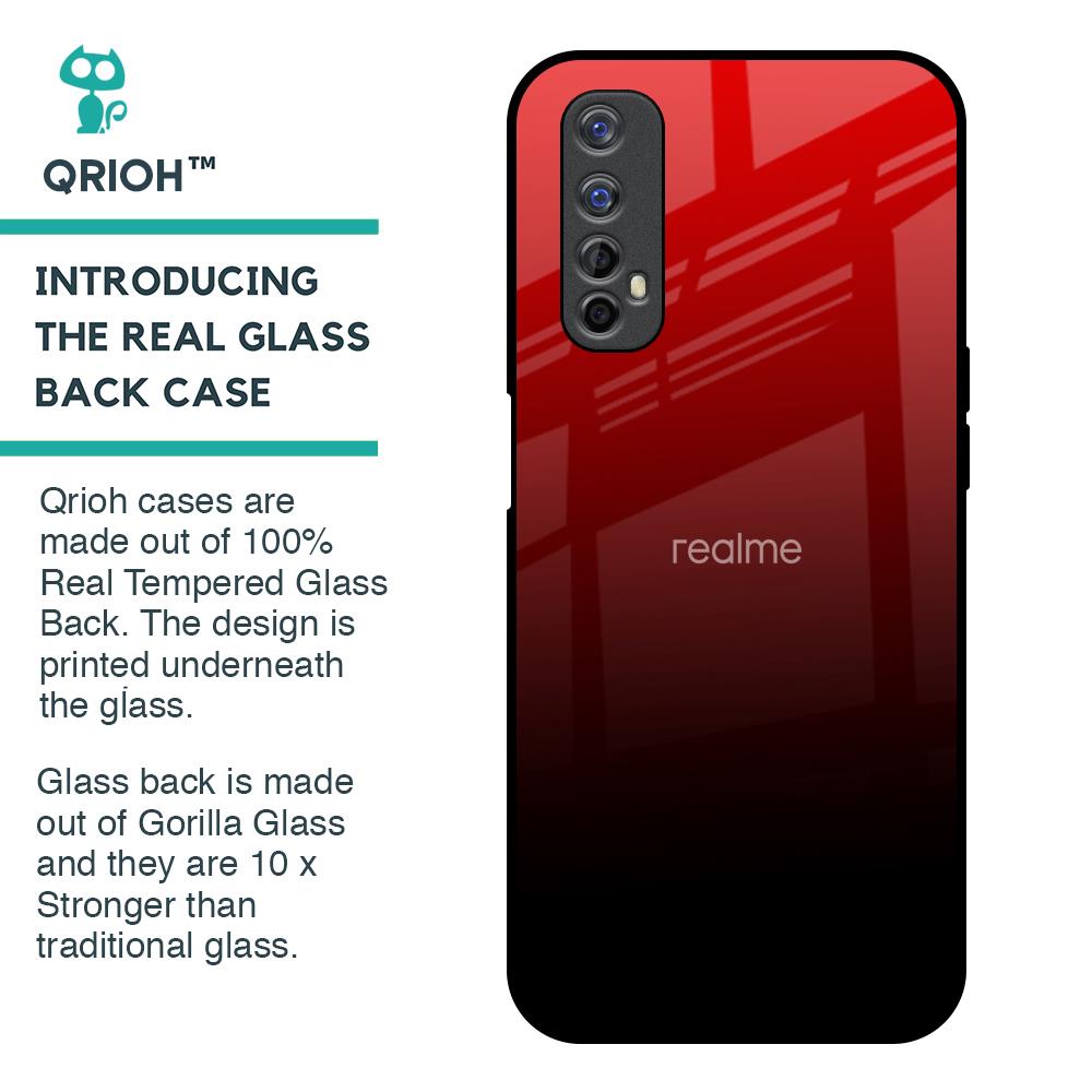 Maroon Faded Glass Case for Realme Narzo 20 Pro