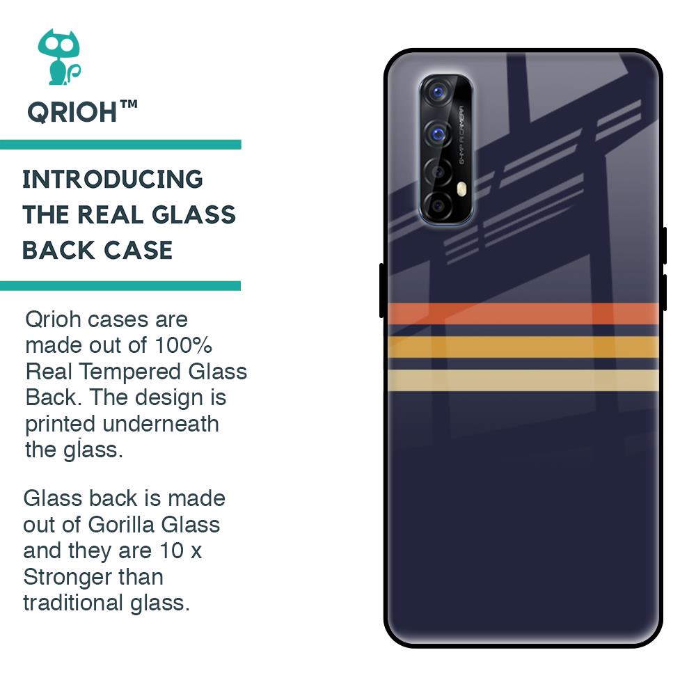 Tricolor Stripes Glass Case For Realme Narzo 20 Pro